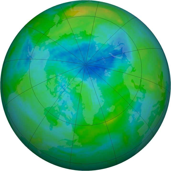 Arctic ozone map for 16 September 1989